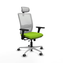 PIQUERAS Y CRESPO Silla de oficina Haches con mecanismo Sincro/Traslack Pistacho y Blanco