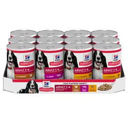Hill's Science Plan Alimento para Perros Adultos Pollo, Pavo y Ternera 12x370g