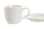 DKD Home Decor Set de Taza y Plato de Porcelana Carve Loving 24, Blanco