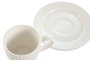 DKD Home Decor Set de Taza y Plato de Porcelana Carve Loving 24, Blanco