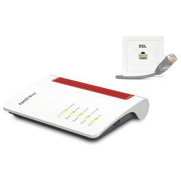 FRITZ!Box 7530 AX Router WiFi 6 Dual-Band con DSL, 4 puertos Gigabit Ethernet, VoIP DECT y soporte 3G, Color Blanco