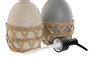 DKD Home Decor Dosificador Crema y Gris Dolomita y Fibra 9 x 18.5 x 9 cm 320 ml (2 Unidades)