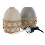 DKD Home Decor Dosificador Dolomite Fibra 320 ml (Pack de 2, Surtido Crema y Gris)