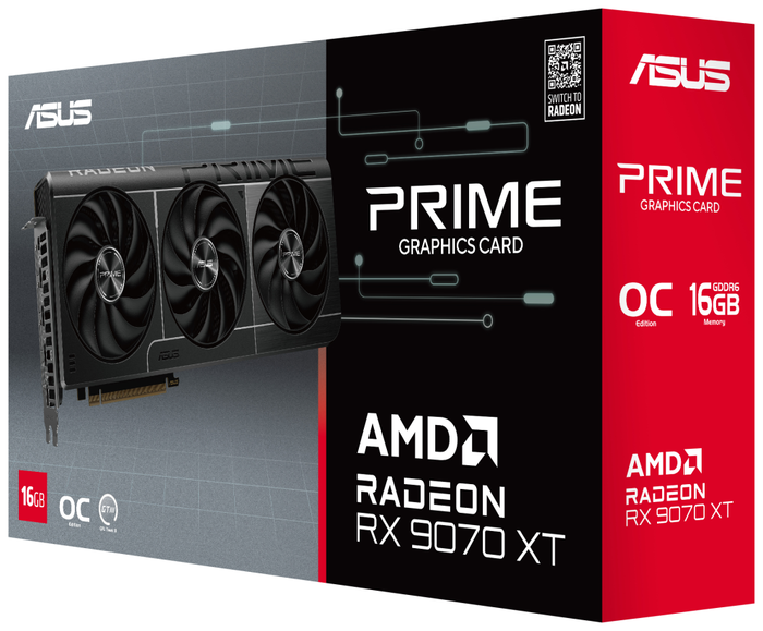 Asus Prime Radeon RX 9070 XT OC 16 GB GDDR6 Negro