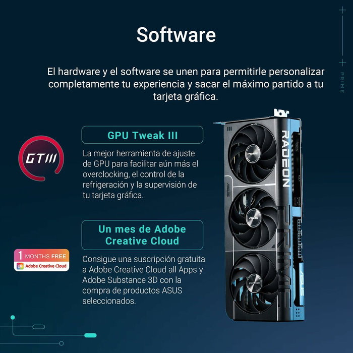 Asus Prime Radeon RX 9070 XT OC 16 GB GDDR6 Negro