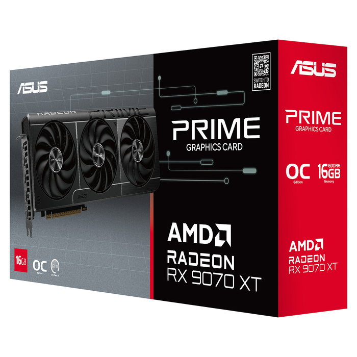 ASUS RX 9070 XT OC 16GB GDDR6 3 Ventiladores Tarjeta Gráfica