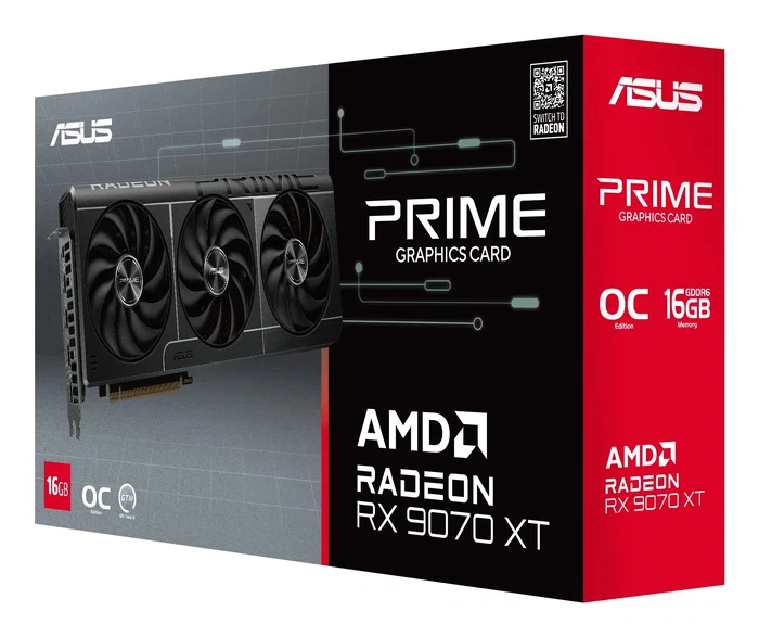 ASUS Prime Radeon RX 9070 XT 16 GB GDDR6 OC