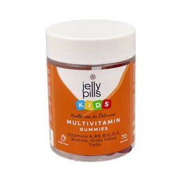 JELLY PILLS Multivitamin Kids 70 Gominolas con Vitaminas A, C, D, B, Zinc y Ácido Fólico para Niños a partir de 3 años - Sin Azúcares Añadidos, Sabor Fresa