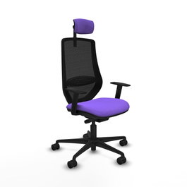 PIQUERAS Y CRESPO Silla de oficina Mardos con mecanismo Sincro/Traslack, Lila y Negro