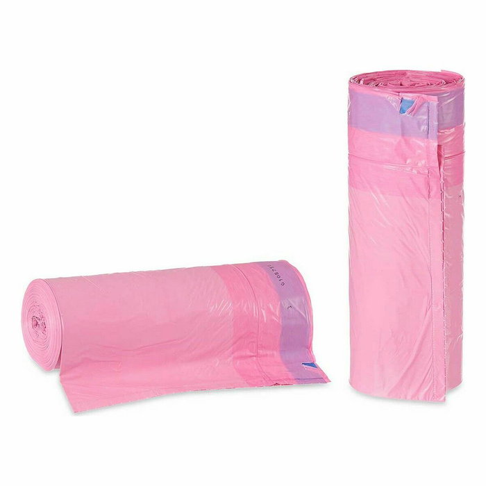 Bolsas de Basura Rosa Polietileno 30 L Perfumado Autocierre 15 Unidades