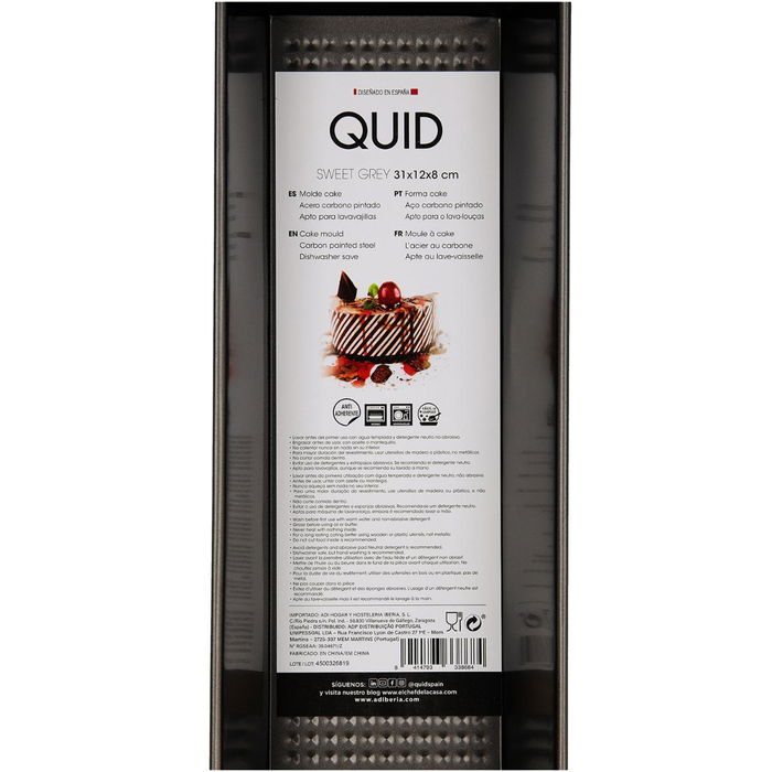 Molde Cake Acero Pintado Sweet Grey Quid 31x12x8 cm