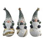 DKD Home Decor Figura Navidad Alpina Led Magnesia Verde Blanco Dorado 21.5 x 55 x 23 cm (3 Unidades)