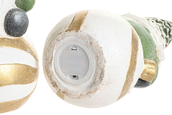 DKD Home Decor Figura Navidad Alpina Led Magnesia Verde Blanco Dorado 21.5 x 55 x 23 cm (3 Unidades)