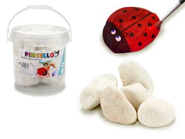 Pincello Bote Piedras para Colorear 3 Kg Blanco 18x16x18 cm (Set de 4)
