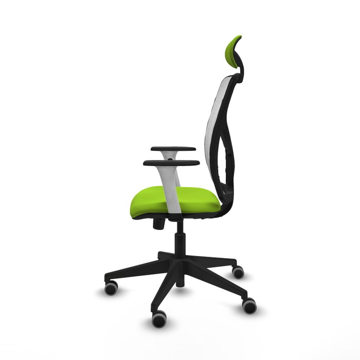 PIQUERAS Y CRESPO Silla de oficina Motilla Pistacho con Malla Blanca