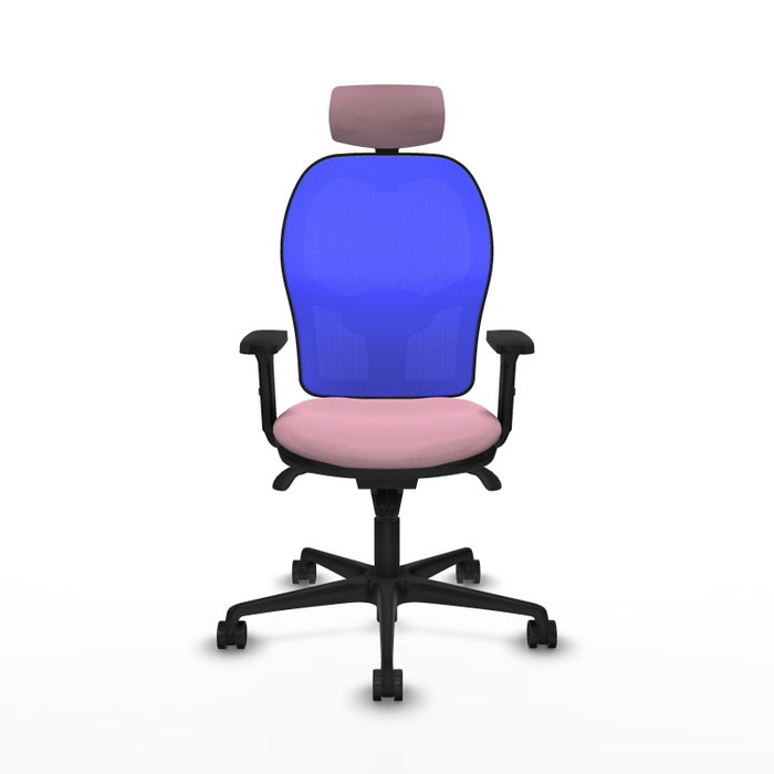 PIQUERAS Y CRESPO Silla de oficina Jorquera con mecanismo Sincro, tela Rosa y malla Azul PIQUERAS Y CRESPO Silla de oficina Jorquera con mecanismo Sincro, tela Rosa y malla Azul