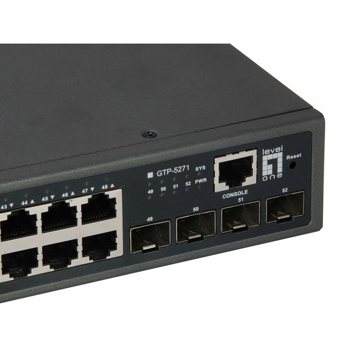 Level One GTP-5271 Switch 48x GE 4x10GSFP+ 400W 48xPoE+ Level One GTP-5271 Switch 48x GE 4x10GSFP+ 400W 48xPoE+