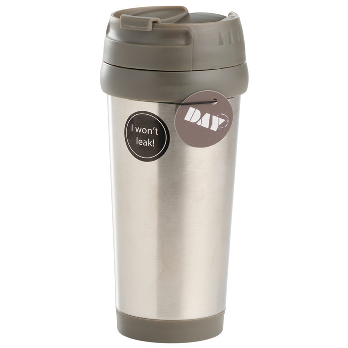 Day Mug Térmico 450 Ml | Tapa Antigoteo | Acero Inoxidable, Silicona y Plástico | Colores Surtidos (Azul Petróleo, Beige, Verde Oliva)