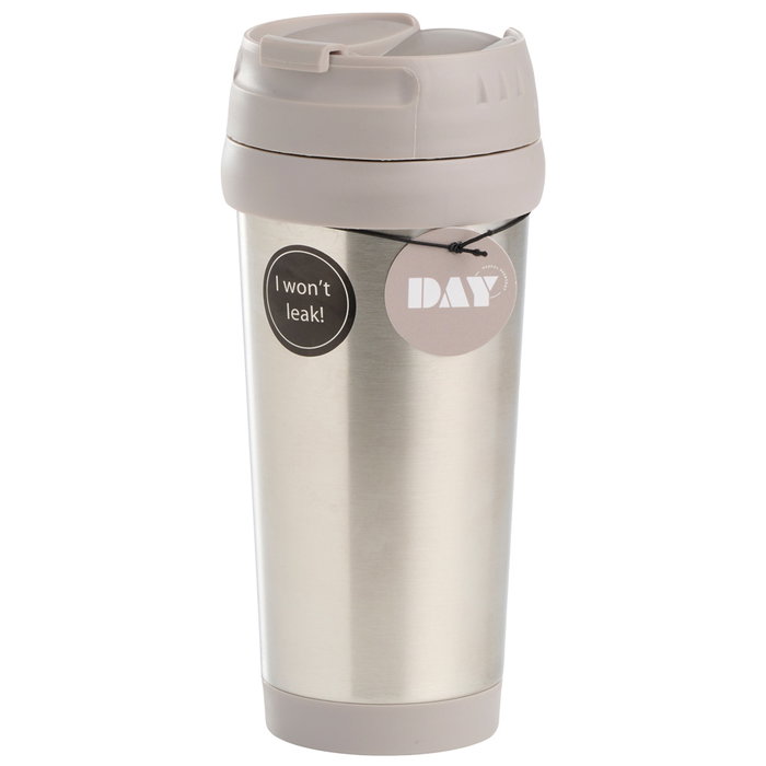 Day Mug Térmico 450 Ml | Tapa Antigoteo | Acero Inoxidable, Silicona y Plástico | Colores Surtidos (Azul Petróleo, Beige, Verde Oliva)