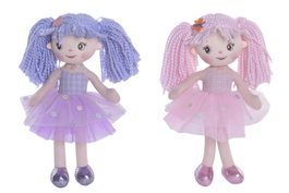 DKD Home Decor Muñecas de Poliéster Surtido de 2 Unidades, Lila y Rosa