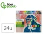 Liderpapel Lápices de cera blanda redonda colores surtidos, 24 unidades