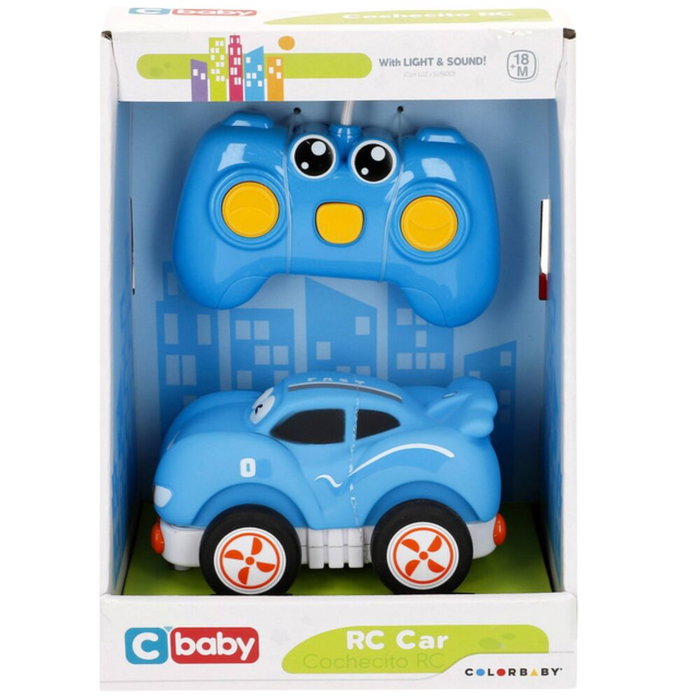 C BABY - Coche de Radio Control con Luces y Sonidos, Tamaño 10x13x7cm, Material Resistente, Extraíble para Limpieza