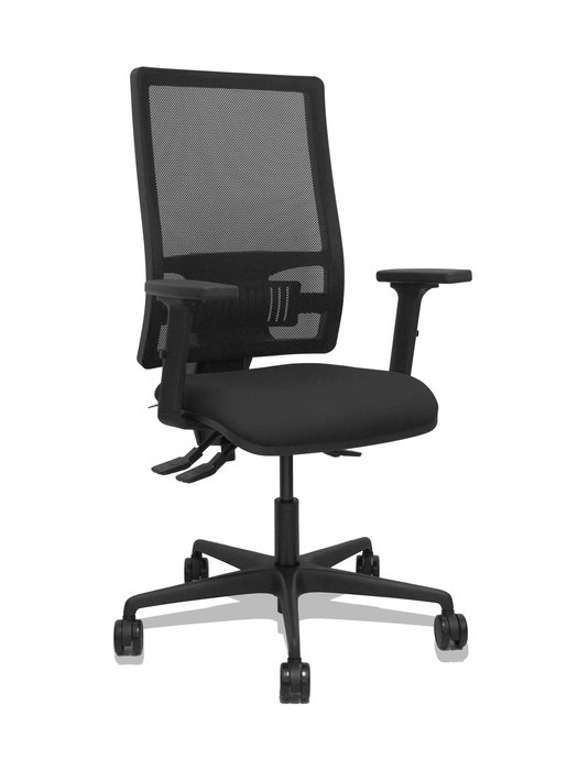 Silla de oficina Bormate con mecanismo Asincro tapizada con Tela color Negro. Equipada con lumbar 1D, Brazos 2D y Ruedas 65mm nailon Silla de oficina Bormate con mecanismo Asincro tapizada con Tela color Negro. Equipada con lumbar 1D, Brazos 2D y Ruedas 65mm nailon