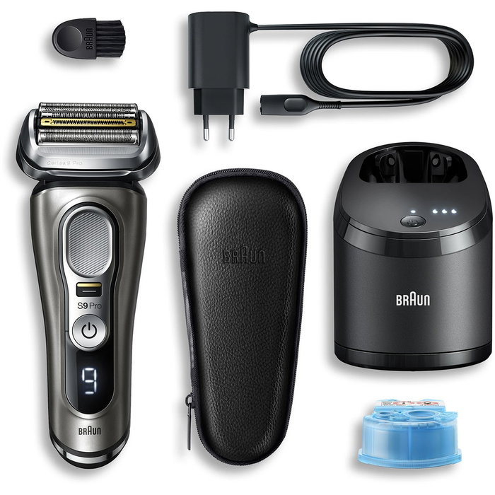 Braun Series 9 Pro 9485cc Máquina de Afeitar Eléctrica 9 Cabezales Negro Plata LED Lavable Batería Litio Incluye Estación Limpieza y Estuche Braun Series 9 Pro 9485cc Máquina de Afeitar Eléctrica 9 Cabezales Negro Plata LED Lavable Batería Litio Incluye Estación Limpieza y Estuche