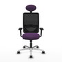 PIQUERAS Y CRESPO Silla de oficina Zulema con mecanismo Sincro, Morado y Negro