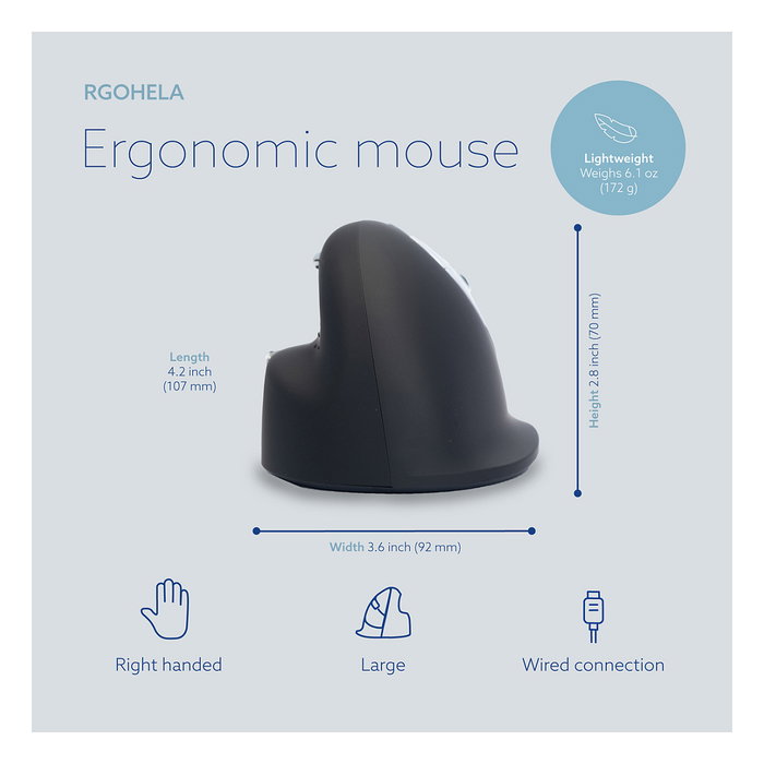 R-Go R-Go Maus HE ratón ergonómico diestro USB grande negro/plata retail