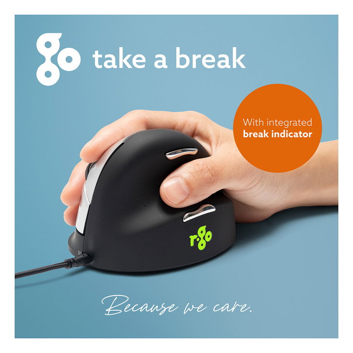 R-Go R-Go Maus HE ratón ergonómico diestro USB grande negro/plata retail