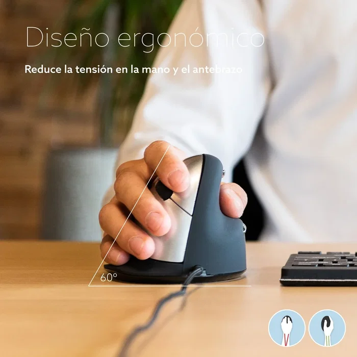 R-Go Tools RGOHELA Ratón Ergonómico Vertical Grande para Mano Derecha