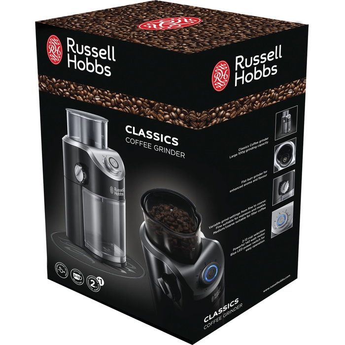 Russell Hobbs 23120-56 Classics Coffee Grinder, Negro / Plata