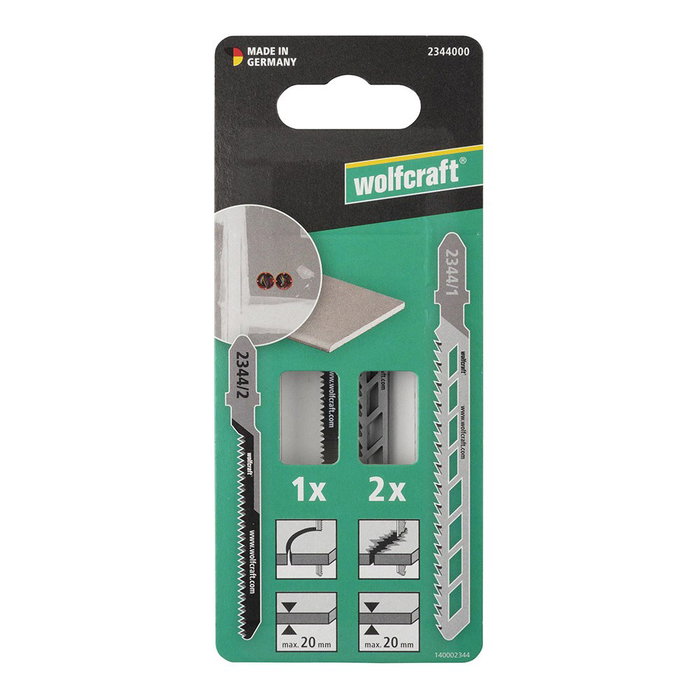 Wolfcraft Hojas de sierra de calar HCS con vástago en T para placas de yeso, 3 piezas Wolfcraft Hojas de sierra de calar HCS con vástago en T para placas de yeso, 3 piezas