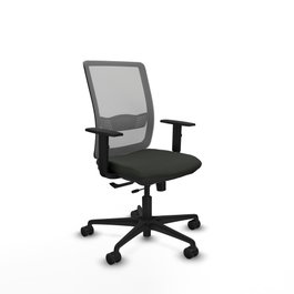 PIQUERAS Y CRESPO Silla de oficina Haches con mecanismo Sincro/Traslack, Negro y Gris