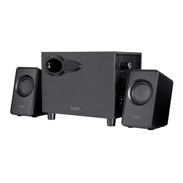 Trust Altavoces Trust Avora 2.1 Conjunto de Altavoces con Subwoofer de Madera, 9W RMS, Alimentación USB, para PC, Negro