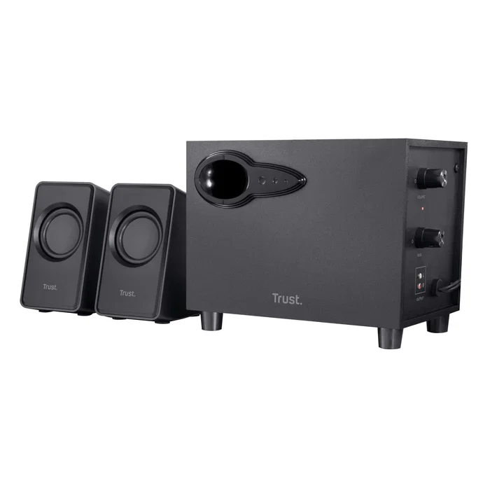 Trust Altavoces Trust Avora 2.1 Conjunto de Altavoces con Subwoofer de Madera, 9W RMS, Alimentación USB, para PC, Negro
