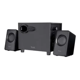 Trust Avora Altavoces 2.1 con Subwoofer de Madera, 18 W, Negro