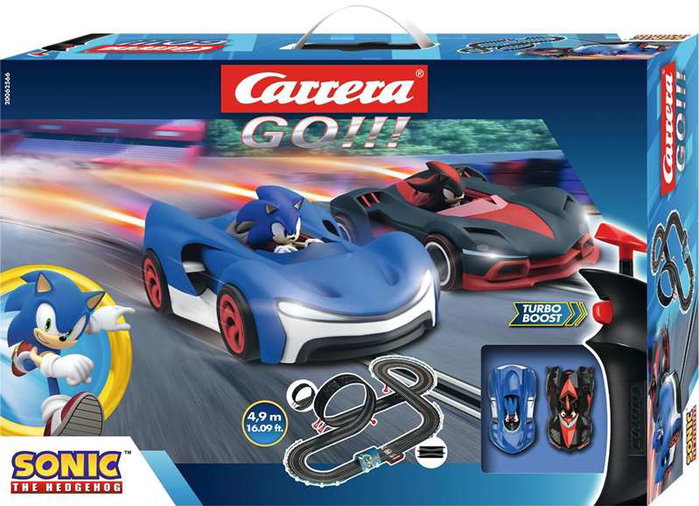 Carrera Pista Carrera Sonic The Hedgehog, Incluye 2 Coches (Sonic y Shadow), 4.9 Metros de Longitud