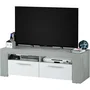 Aucasa Soporte TV AMBIT 2 Puertas Gris y Blanco Estilo Contemporáneo L 120 cm