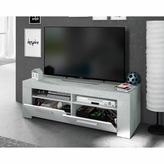 Aucune Soporte de TV de 2 puertas Gris y blanco L 120 cm