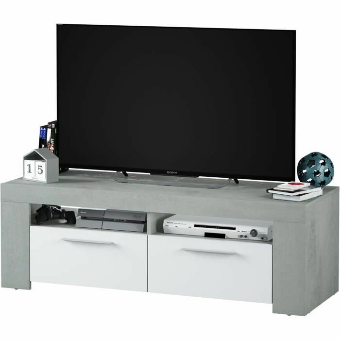 Aucune Soporte de TV de 2 puertas Gris y blanco L 120 cm