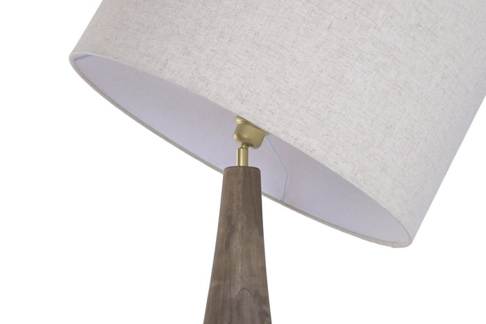 DKD Home Decor Lámpara de Pie Mango y Lino Marrón