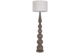 DKD Home Decor Lámpara de Pie Mango y Lino Marrón