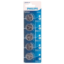 Philips Pack de 5 Pilas de Botón de Litio CR2032 3V