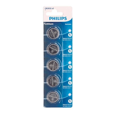 Philips Pilas de Botón Litio CR2032 3V Pack de 5 Philips Pilas de Botón Litio CR2032 3V Pack de 5
