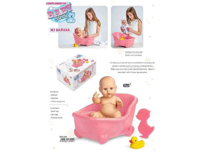 Berjuan Canastilla más complementos Baby Susu (biberón, chupete, chupetero, 3 pañales, 1 papilla y 2 gasitas)