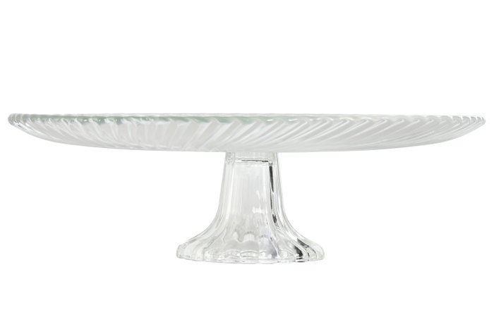 DKD Home Decor Plato de Cristal Rayado Transparente 26x26x8 cm