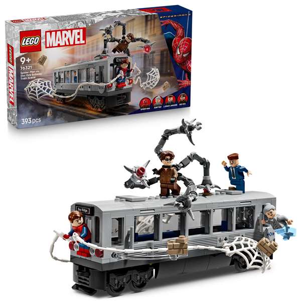 LEGO Marvel Juego de construcción Spiderman y Doctor Ock: Escena del tren subterráneo