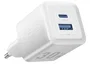 Vention Cargador de Pared GaN 30W con 2 Puertos USB-C y USB-A, Compatible con PPS/PD/QC 3.0, para Smartphones y Tablets (Blanco, FEQW0-EU)